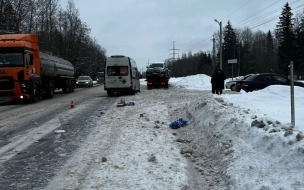 На автодороге "Гатчина – Ополье" эвакуатор сбил насмерть пешехода