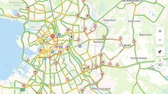 Вечером 22 июня пробки на дорогах Петербурга достигли 7 баллов