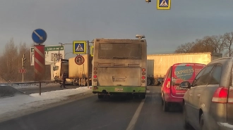 В Петербурге перекрыто Московское шоссе из-за массовой аварии 