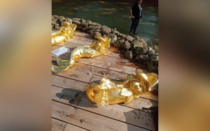 В Петергофе от рук вандалов пострадали дельфины у фонтана "Солнце"