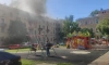 В Кировском районе загорелся мусор в здании КРД