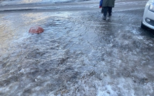 "Желтый" уровень погодной опасности объявлен в Петербурге из-за гололеда