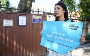 Представители партии "Новые люди" вышли на пикеты с плакатами "Депутаты без зарплаты"