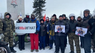 Байкеры клуба “Ночные волки” устроили мотопробег по границам обороны блокадного Ленинграда 