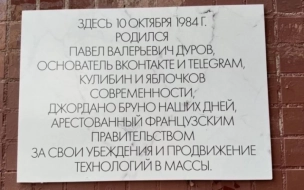 Павел Дуров удостоился мемориальной таблички на стене его дома в Петербурге