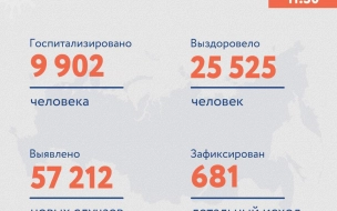 В России впервые с начала пандемии выявили более 57 тысяч случаев COVID-19