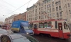 Незначительное ДТП на Васильевском острове собрало очередь из трамваев