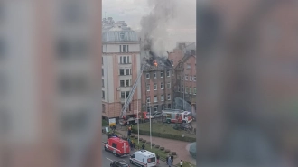 Горение мансарды доходного дома Гейдериха в Выборгском районе локализовано