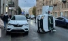 Такси-перевертыш собрало пробку на проспекте Стачек 