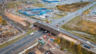 В Кудрово монтируют каркас нового путепровод над Мурманским шоссе