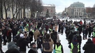 Канал Piter.TV ведет прямую трансляцию с протестной акции на Пионерской площади