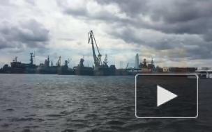 Утром 14 июля в Петербурге прошла репетиция военно-морского парада