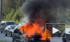Видео: на Парашютной полыхает Range Rover