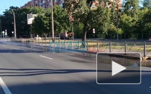 Видео: на проспекте Тореза произошел прорыв трубопровода