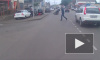 Мотоциклист жестко сбил пешехода в Краснодаре и попал на видео