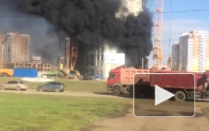 Появилось видео сильного пожара в новостройке в Саранске