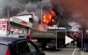 Появилось видео страшного пожара на улице Декабристов в Сочи