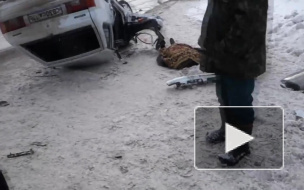 Видео смертельного ДТП из Удмуртии: ВАЗ протаранил столб и перевернулся