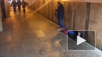 В подземном переходе возле "Беговой" саксофонист исполняет "Титаник"