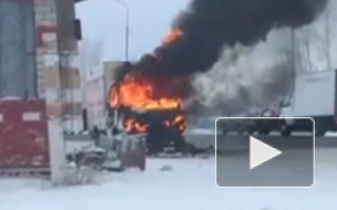 Под Ульяновском вспыхнула на ходу "Газель"