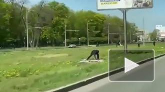 Опубликованы кадры уничтожения баннеров ко Дню Победы на Украине