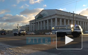 В районе Васильевского острова заметили несколько машин ОМОНовцев