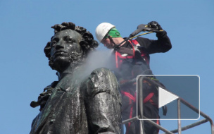 Памятники Пушкину отмыли от голубиного внимания, чтобы писатель чистеньким встретил День рождения