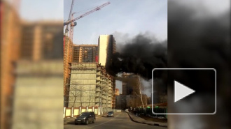 Очевидец снял пожар в Одинцово