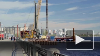 В акватории Невы началось возведение шестой опоры для Большого Смоленского моста