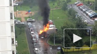 В Москве полностью сгорела "Газель"