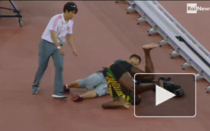 Телеоператор на сигвее "чуть не убил" Усейна Болта после победного забега 