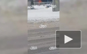 На северо-востоке Москвы загорелся автобус