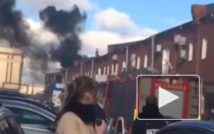 Появилось видео страшного пожара у Московского вокзала в Петербурге