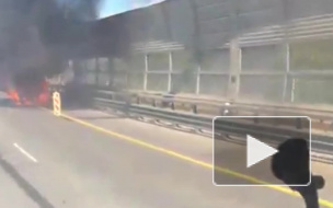 Появилось видео горящего автомобиля на ЗСД
