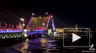 Ночью на Дворцовой набережной собралась толпа жителей Петербурга и туристов