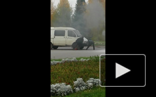 Засняли на видео, как горит автомобиль в Стерлитамаке