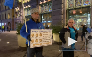 Видео: на Невском проспекте прошел пикет в поддержку крымских татар