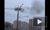 Очевидец снял горящий кран в Ижевске на на ул. Кунгурцева