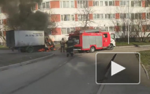 На проспекте Стачек сгорела "Газель"