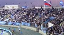 Фанаты Зенита на Петровском подожгли чеченский флаг