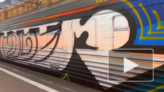 В Петербурге полиция задержала граффитистов, которые рисовали на вагонах электрички 