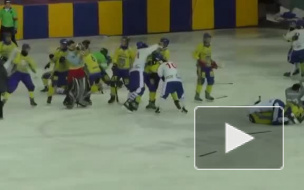 Украинские и монгольские хоккеисты устроили ледовое побоище после матча