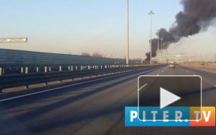 Видео: на КАДе загорелся автобус