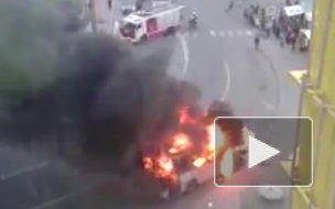  Появилось видео взрыва маршрутки у метро «Рыбацкое»