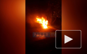 Видео: на Партизана Германа сгорел автомобиль "Шкода Йети"