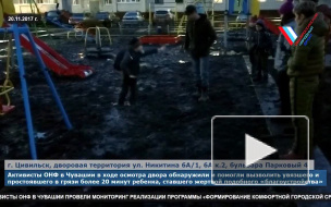 Суровая детская площадка в Цивильске: ребенок застрял в грязи (видео) 