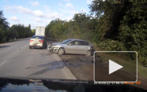 Появилось видео страшной аварии у поселка Госпитомник под Волгоградом