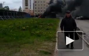 Появилось видео, как горит автомобиль в Шушарах