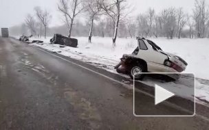 Ставрополье: легковушку разорвало на куски в ДТП(видео)