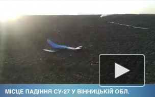 В сети появилось видео с места крушения Су-27‍ на Украине
